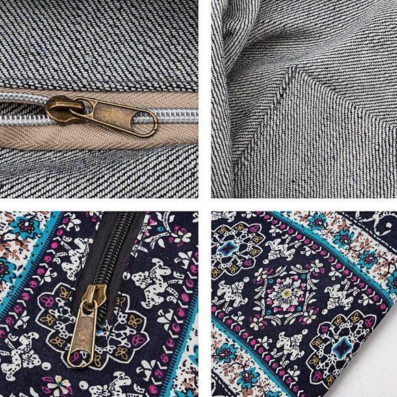 Hippie Cotton Crossbody Bag Unisex Large Sling Boho Shoulder Purse - Picture 6 of 7